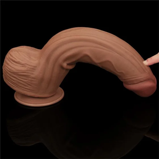 Dildo Dual Density Piel Deslizante Retractil 12