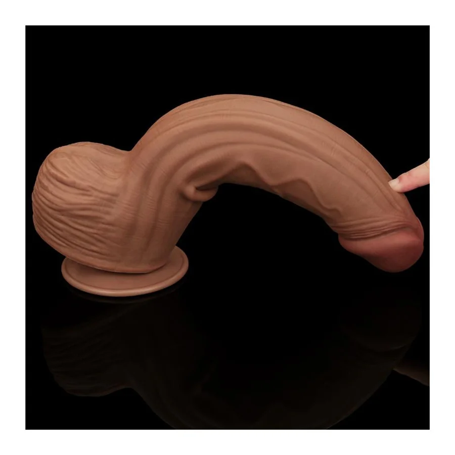 Dildo Dual Density Piel Deslizante Retractil 12