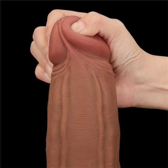 Dildo Dual Density Piel Deslizante Retractil 12