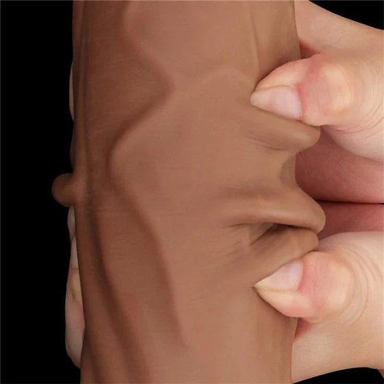 Dildo Dual Density Piel Deslizante Retractil 12