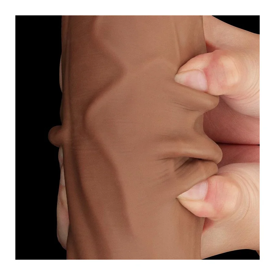 Dildo Dual Density Piel Deslizante Retractil 12