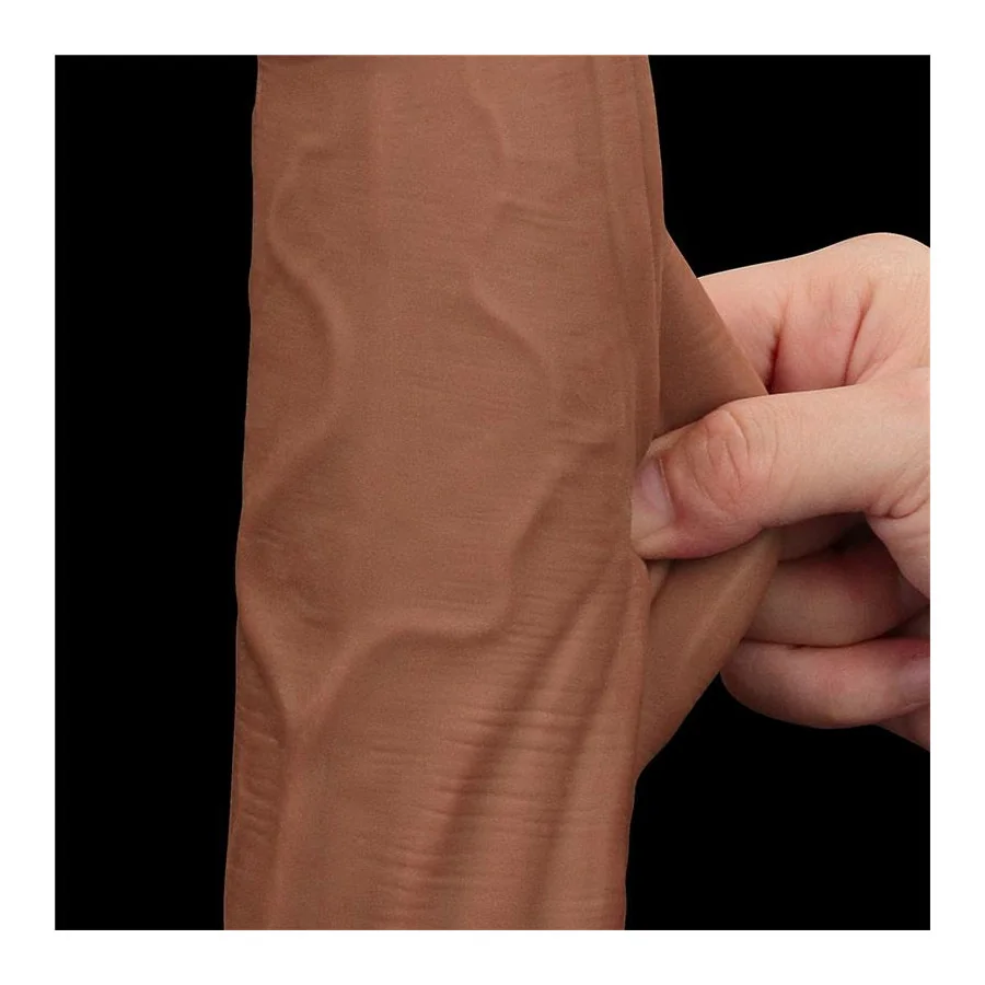 Dildo Dual Density Piel Deslizante Retractil 12