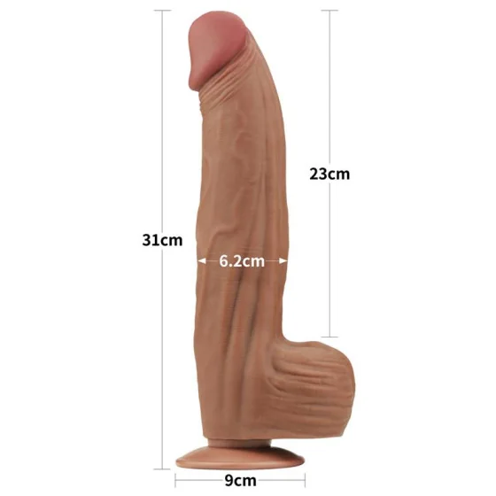 Dildo Dual Density Piel Deslizante Retractil 12
