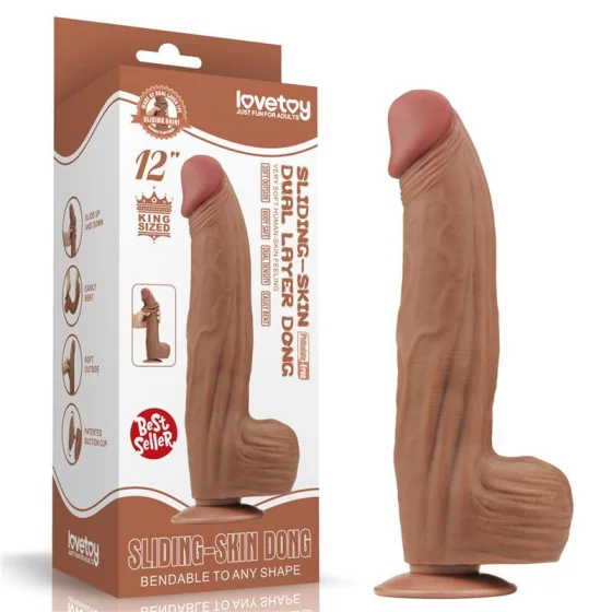 Dildo Dual Density Piel Deslizante Retractil 12