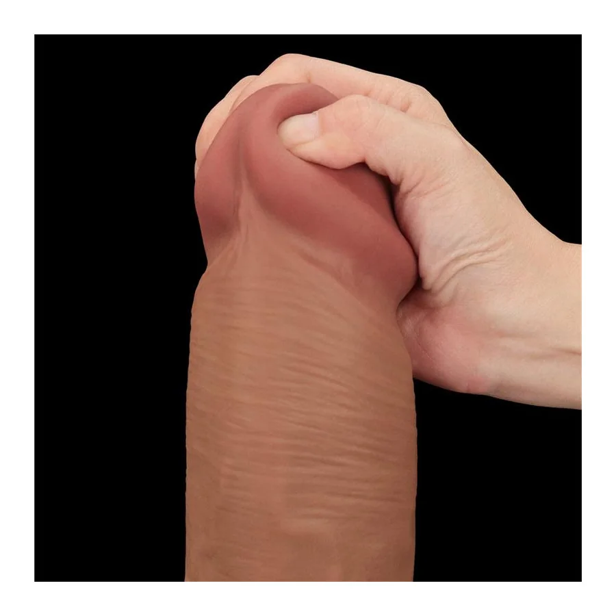Dildo Dual Density Piel Deslizante Retractil 14