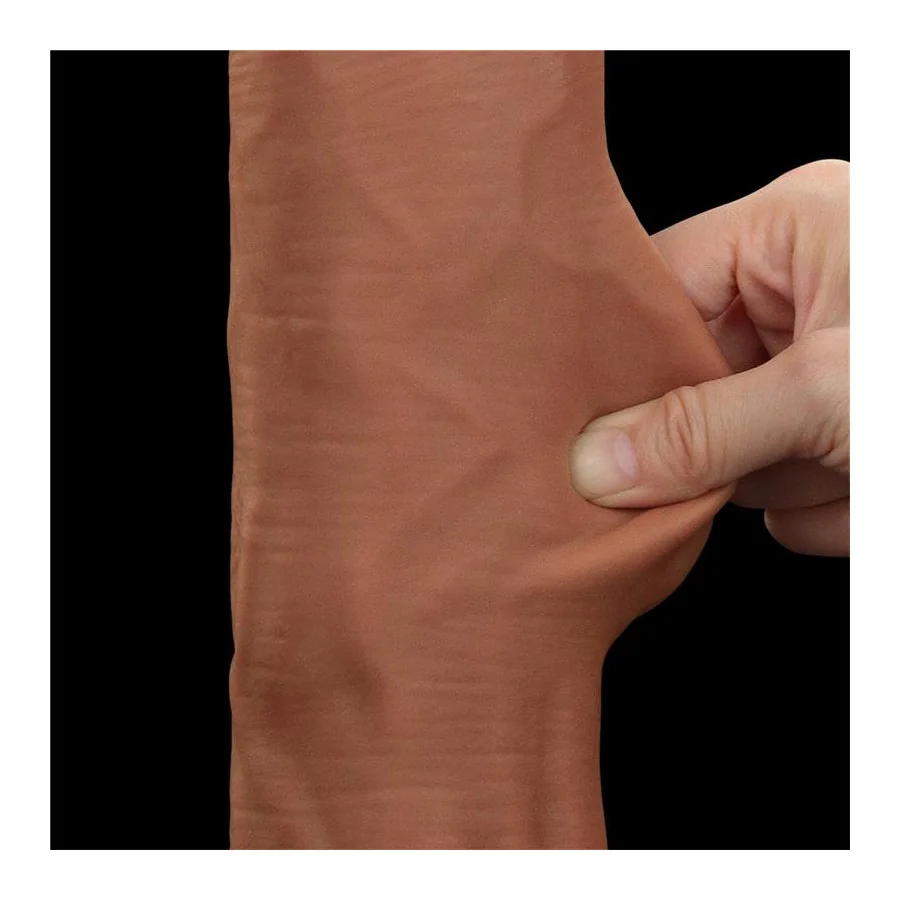 Dildo Dual Density Piel Deslizante Retractil 14