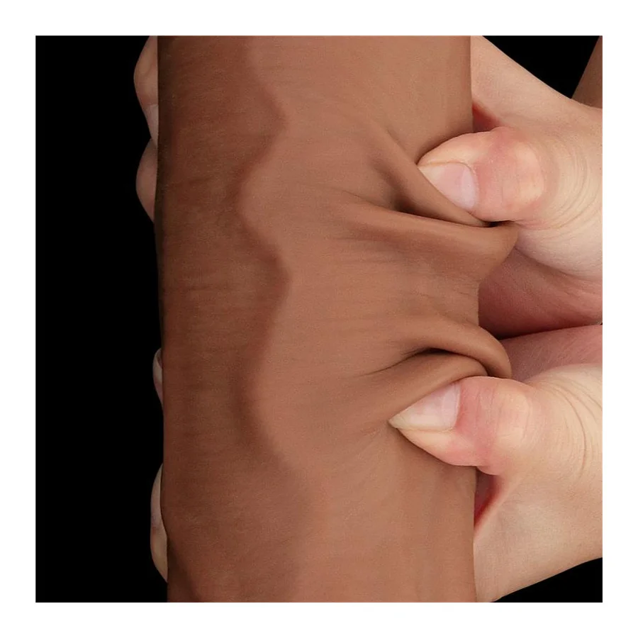 Dildo Dual Density Piel Deslizante Retractil 14