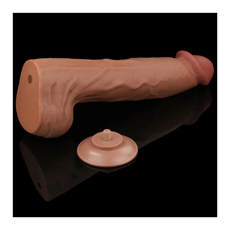 Dildo Dual Density Piel Deslizante Retractil 14