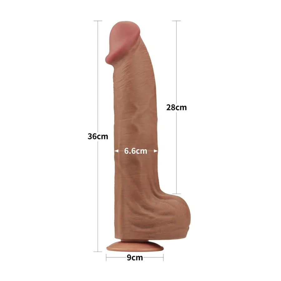 Dildo Dual Density Piel Deslizante Retractil 14
