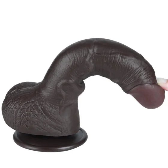 Dildo Dual Layer Piel Deslizante Retractil 75