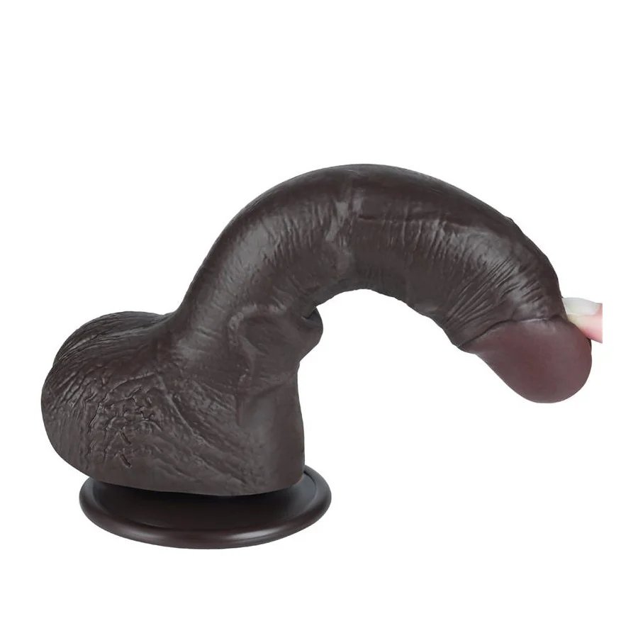 Dildo Dual Layer Piel Deslizante Retractil 75