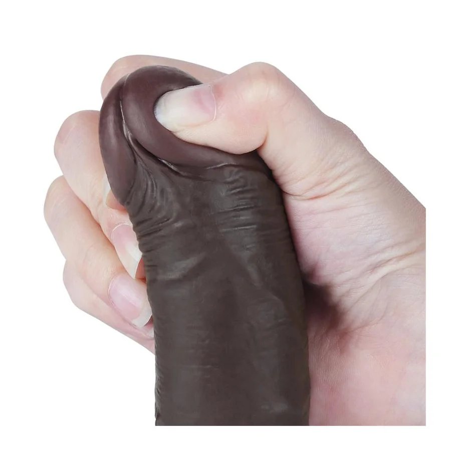Dildo Dual Layer Piel Deslizante Retractil 75