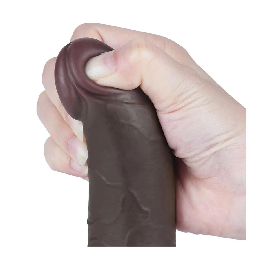 Dildo Dual Layer Piel Deslizante Retractil 75