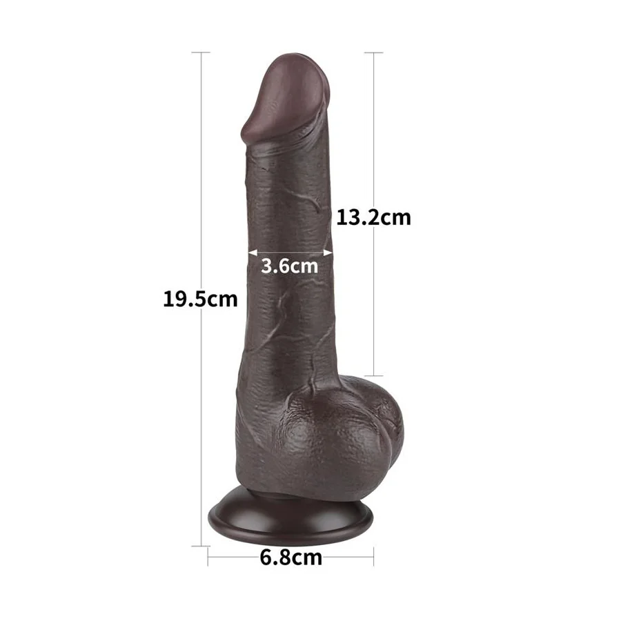 Dildo Dual Layer Piel Deslizante Retractil 75