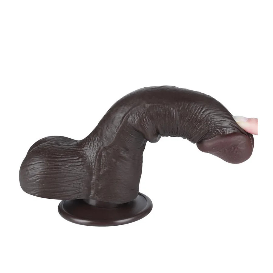 Dildo Dual Layer Piel Deslizante Retractil 75