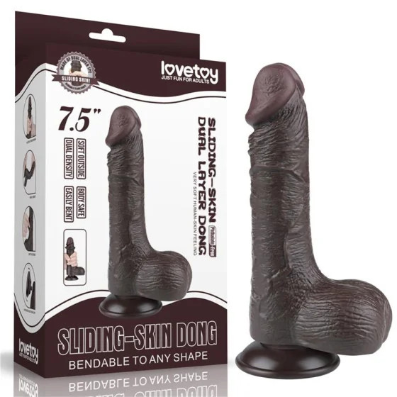Dildo Dual Layer Piel Deslizante Retractil 75