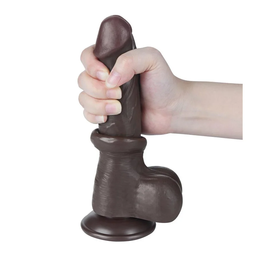 Dildo Dual Layer Piel Deslizante Retractil 8
