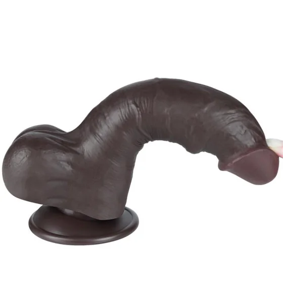 Dildo Dual Layer Piel Deslizante Retractil 8