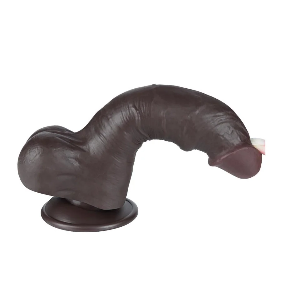 Dildo Dual Layer Piel Deslizante Retractil 8