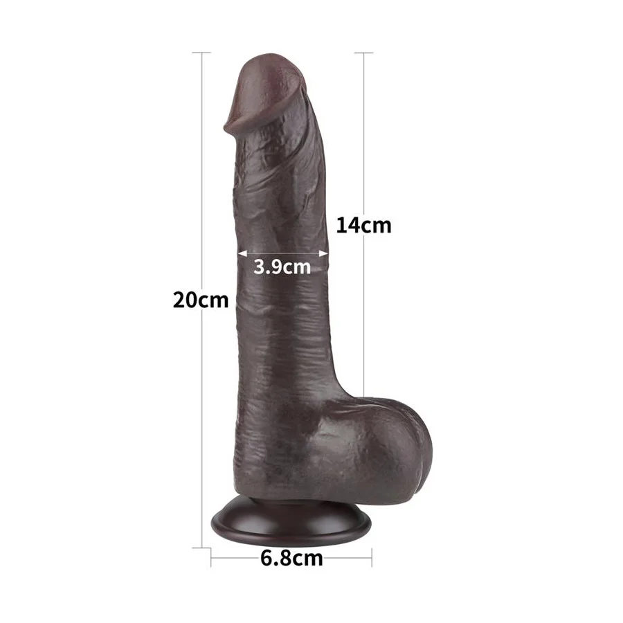 Dildo Dual Layer Piel Deslizante Retractil 8
