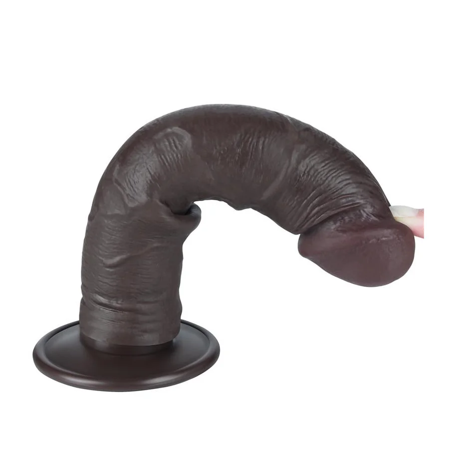 Dildo Dual Layer Piel Delizante Retractil 8