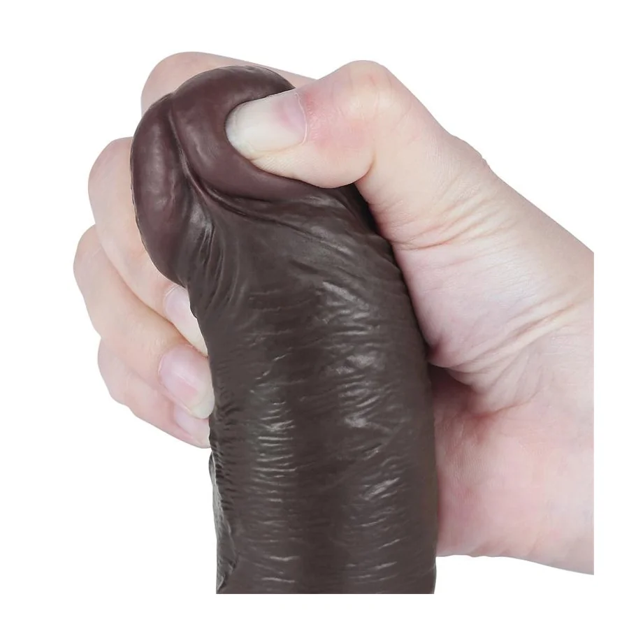 Dildo Dual Layer Piel Delizante Retractil 8
