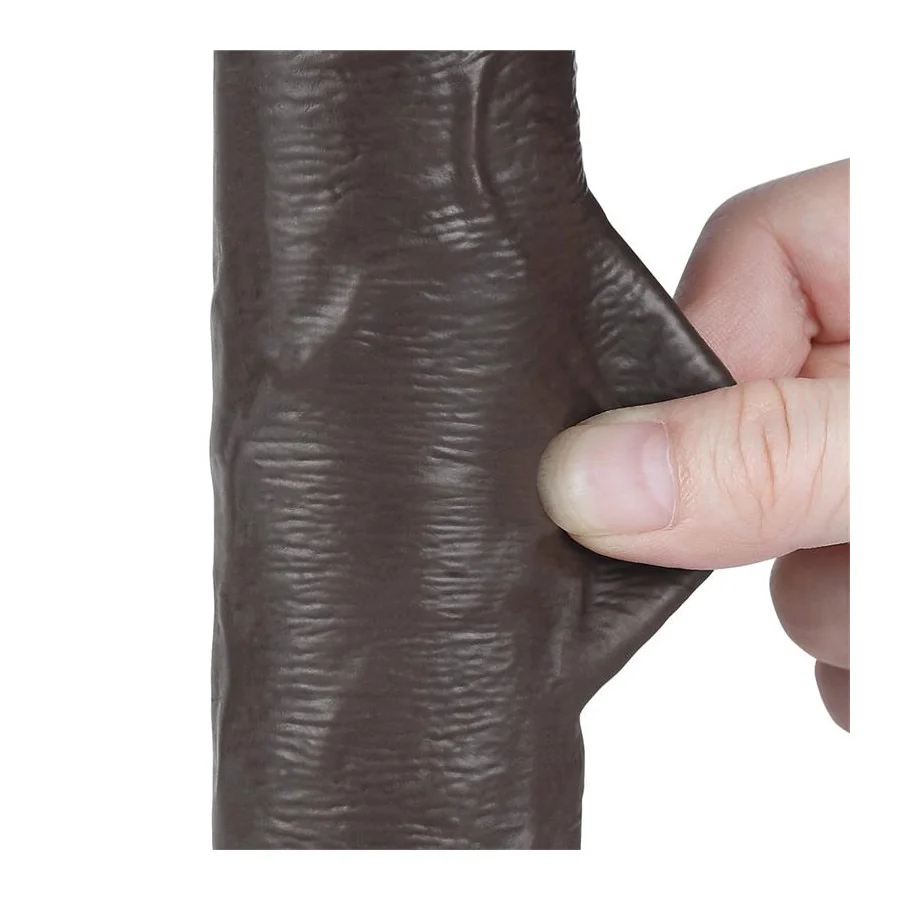 Dildo Dual Layer Piel Delizante Retractil 8