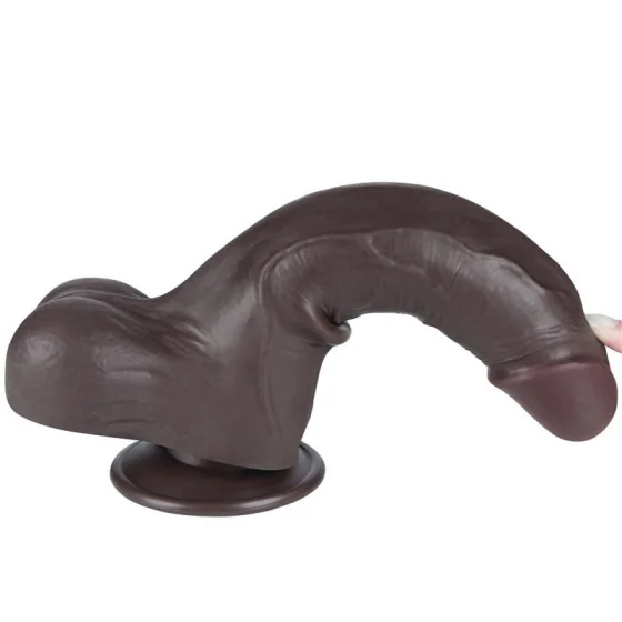 Dildo Dual Density Piel Deslizante Retractil 85