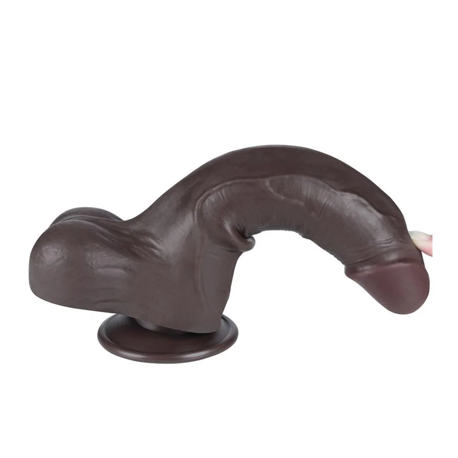 Dildo Dual Density Piel Deslizante Retractil 85