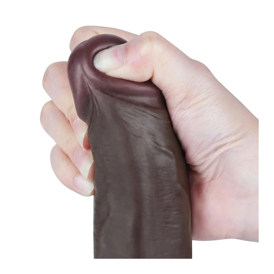 Dildo Dual Density Piel Deslizante Retractil 85