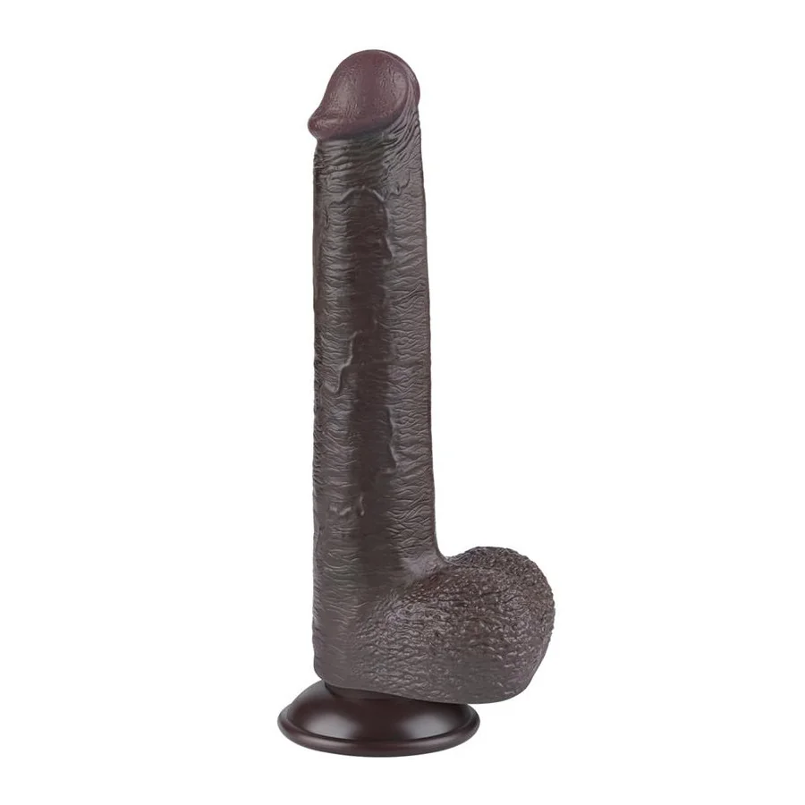Dildo Dual Density Piel Deslizante Retractil 9