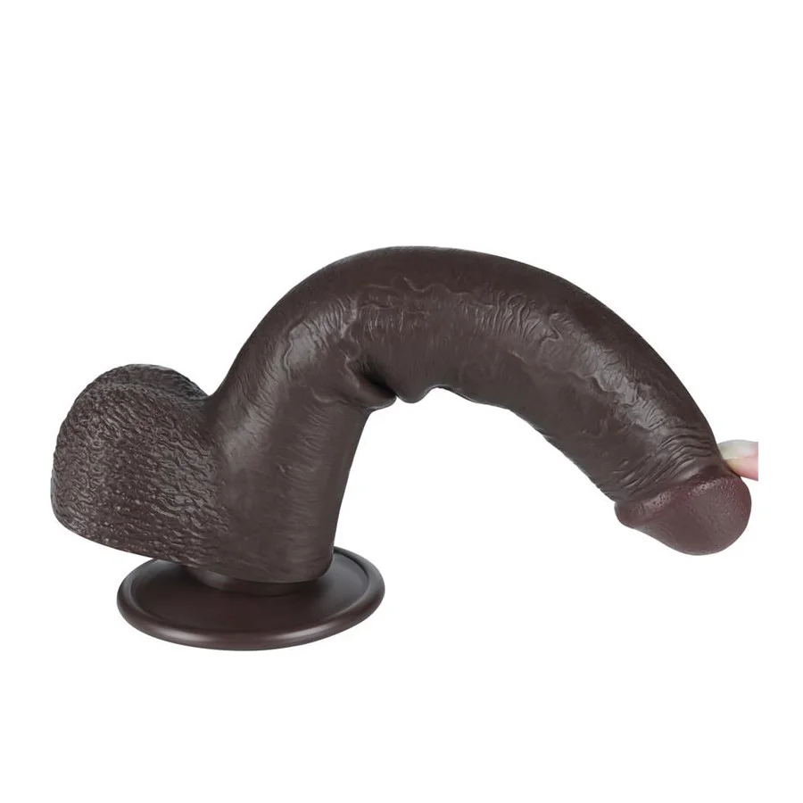 Dildo Dual Density Piel Deslizante Retractil 9
