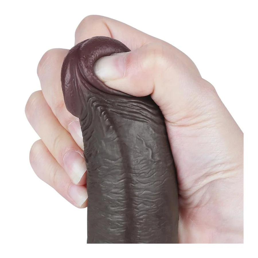 Dildo Dual Density Piel Deslizante Retractil 9