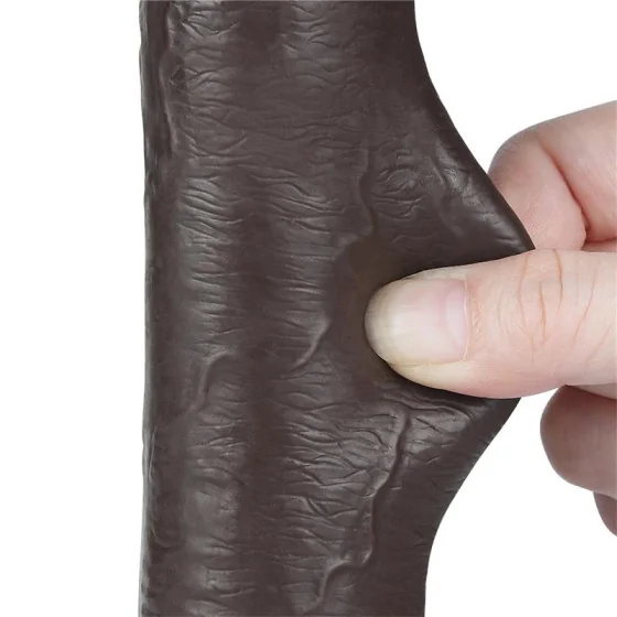 Dildo Dual Density Piel Deslizante Retractil 9
