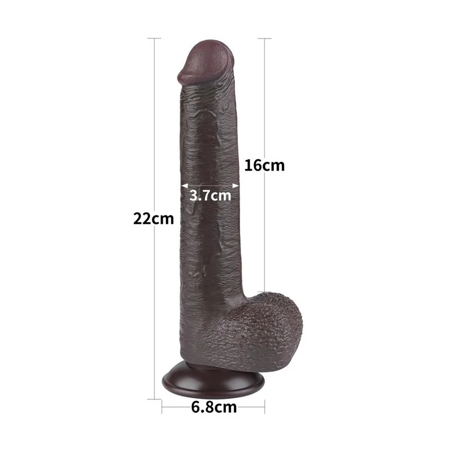 Dildo Dual Density Piel Deslizante Retractil 9