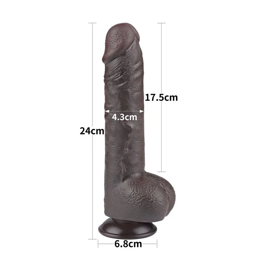 Dildo Dual Layer Piel Deslizante Retractil 95