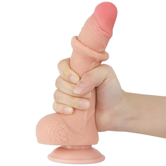 Dildo Dual Layer Piel Deslizante Retractil 75