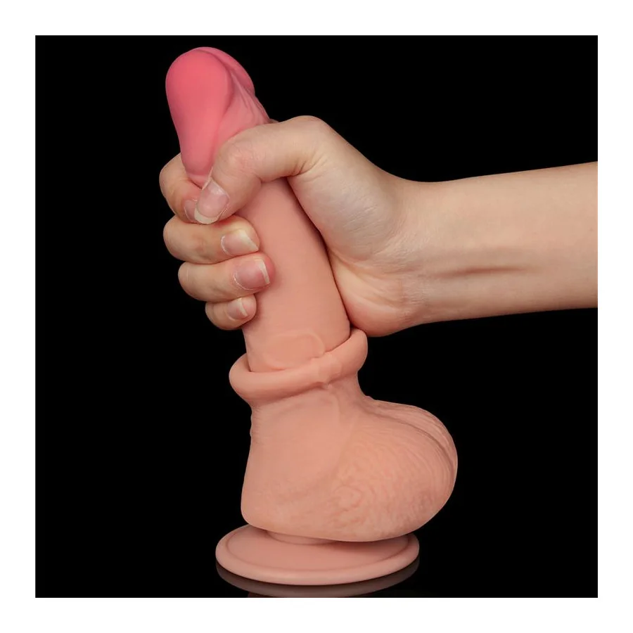 Dildo Dual Layer Piel Deslizante Retractil 75