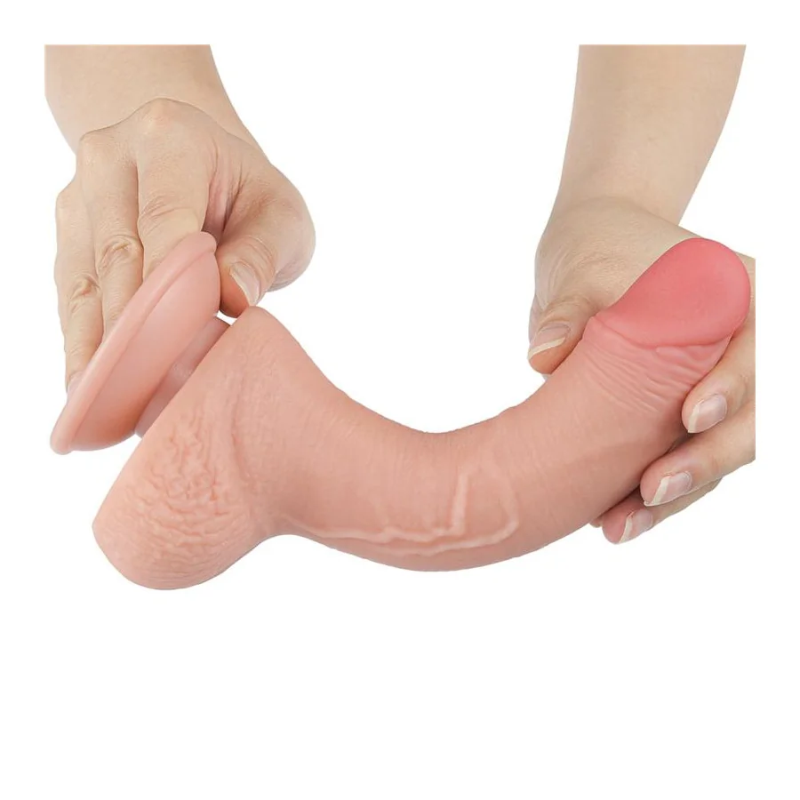 Dildo Dual Layer Piel Deslizante Retractil 75