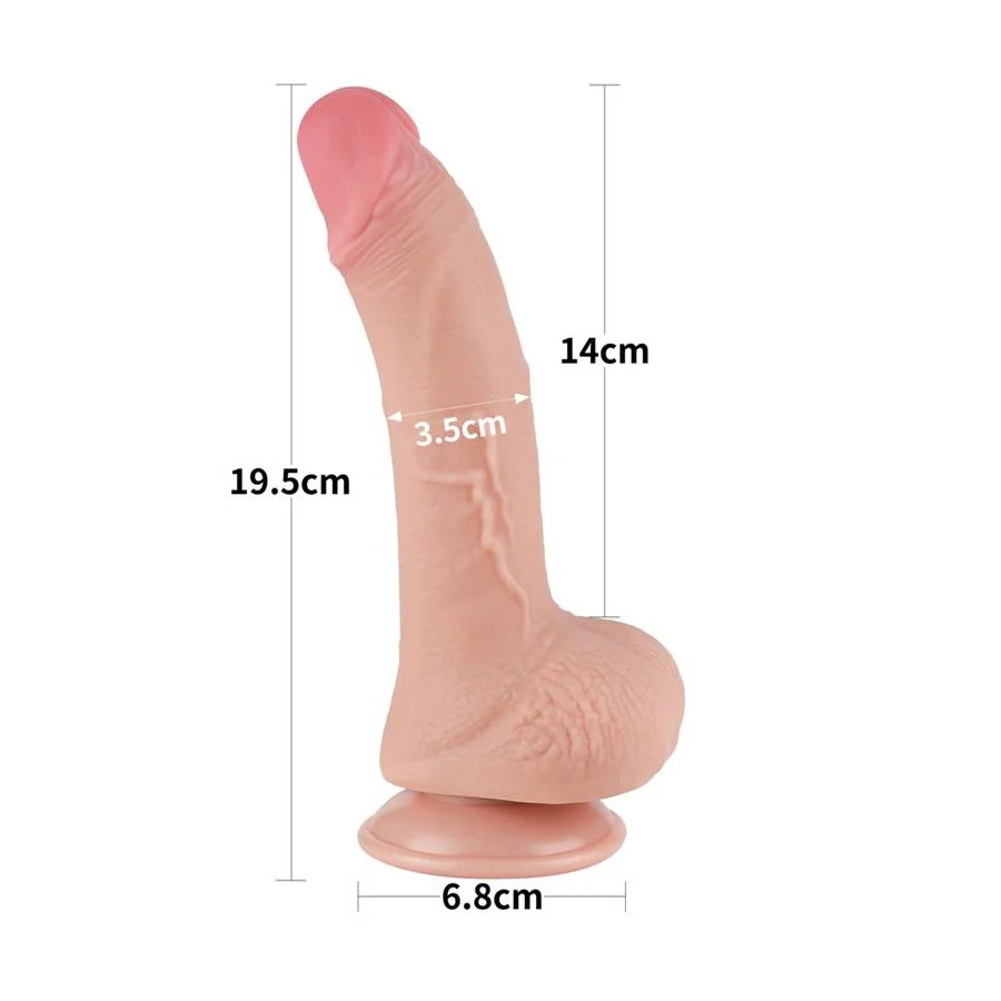 Dildo Dual Layer Piel Deslizante Retractil 75