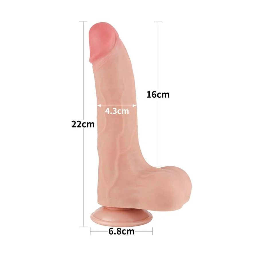 Dildo Dual Layer Piel Deslizante Retractil 85