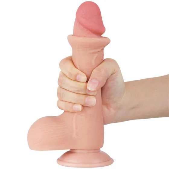 Dildo Dual Layer Piel Deslizante Retractil 75