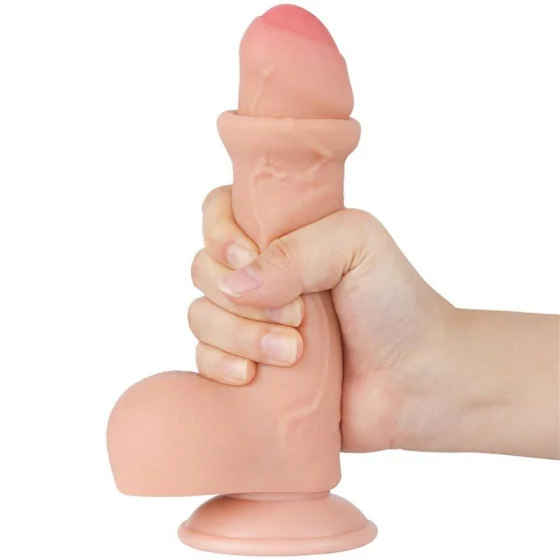 Dildo Dual Layer Piel Deslizante Retractil 7