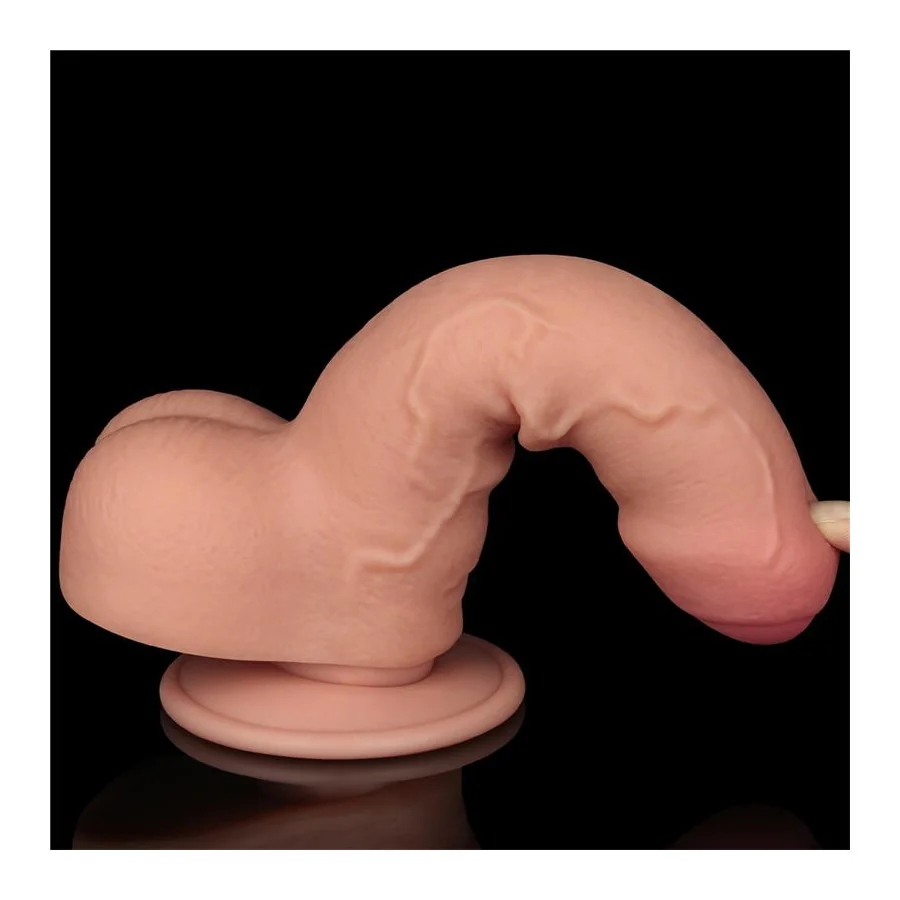 Dildo Dual Layer Piel Deslizante Retractil 7