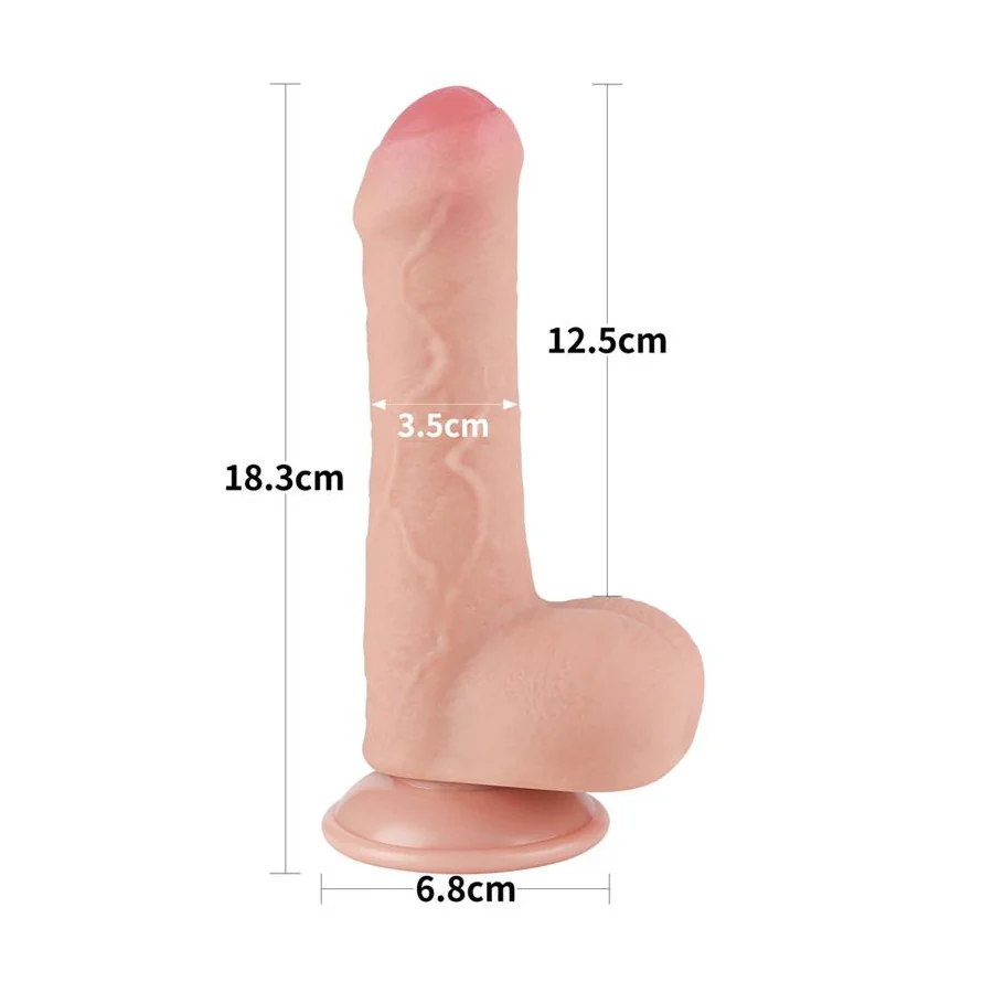 Dildo Dual Layer Piel Deslizante Retractil 7