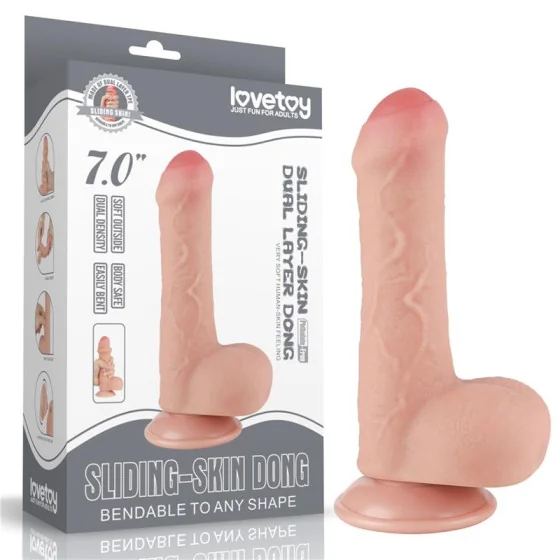 Dildo Dual Layer Piel Deslizante Retractil 7