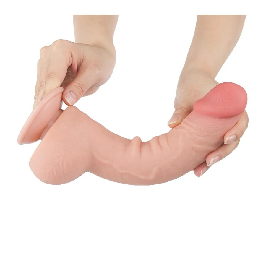 Dildo Dual Density Piel Deslizante Retractil 95