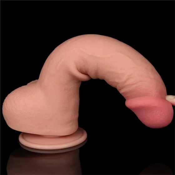 Dildo Dual Density Piel Deslizante Retractil 95