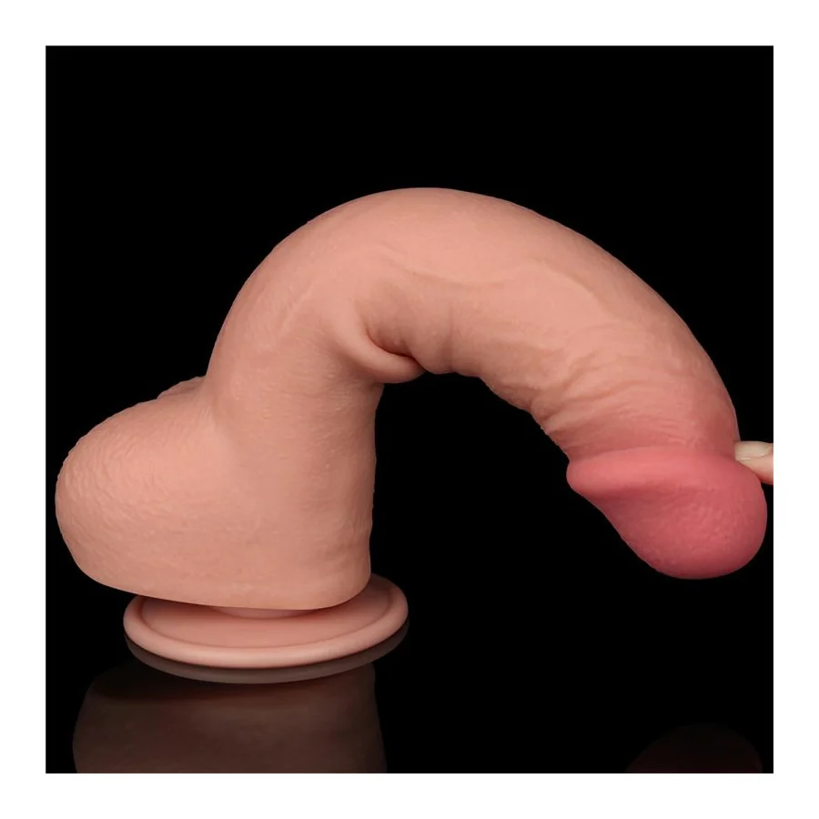 Dildo Dual Density Piel Deslizante Retractil 95