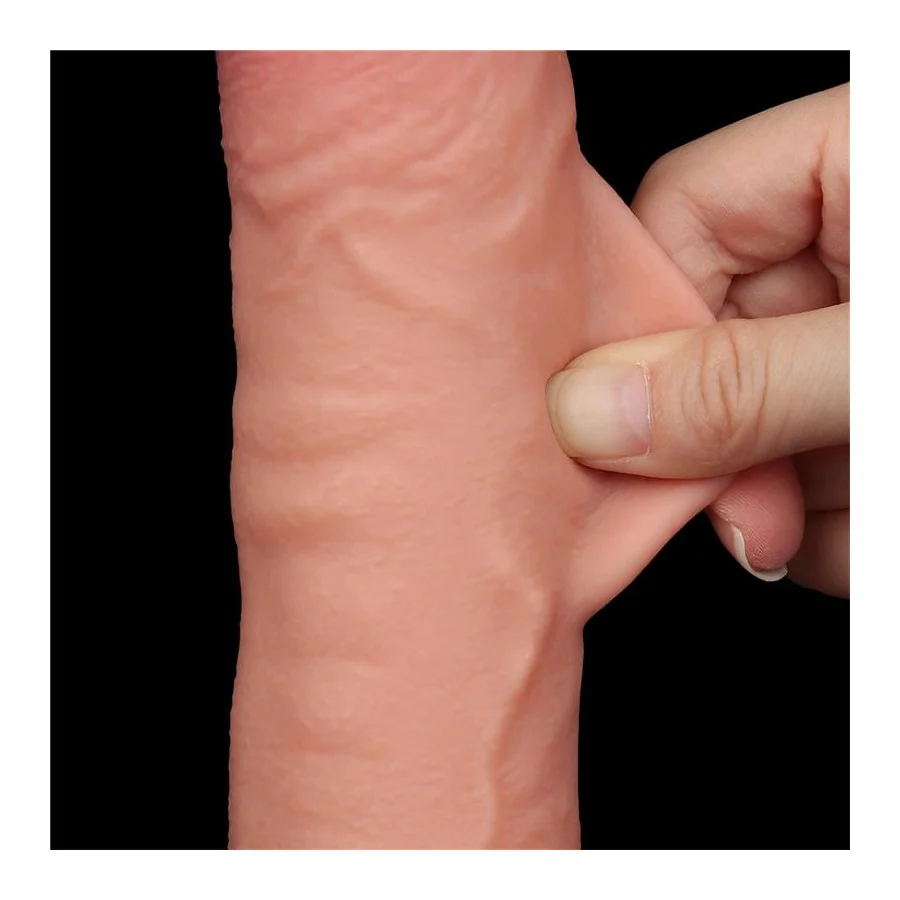 Dildo Dual Density Piel Deslizante Retractil 95
